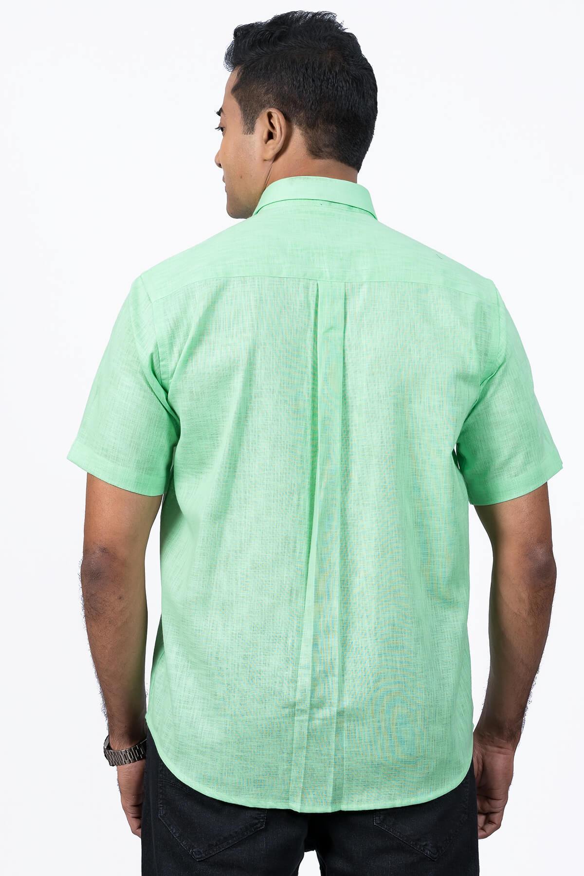 Mens Light Green Regular Fit Shirt