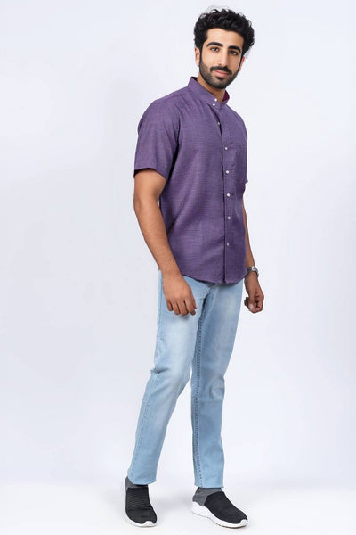 Mens Purple Regular Fit Shirt