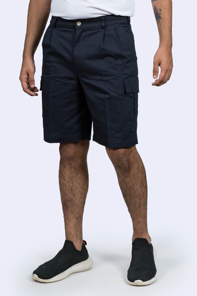 Mens Navy Cotton Shorts