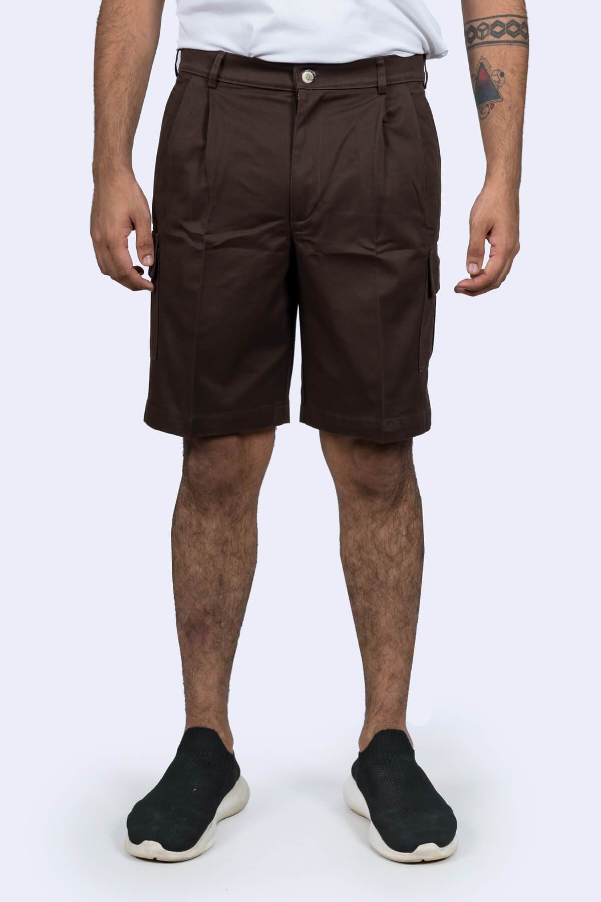 Mens Coffee Cotton Shorts