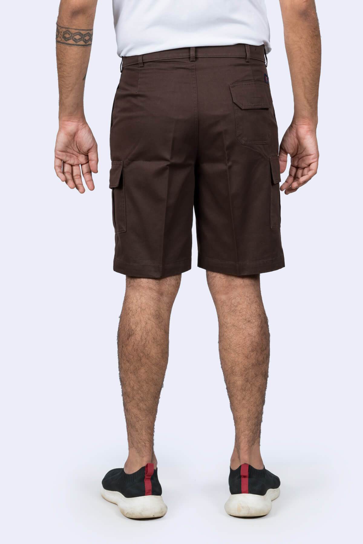 Mens Coffee Cotton Shorts