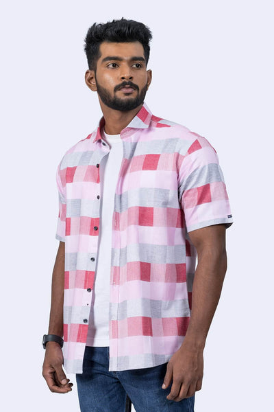Mens Pink Cotton Shirt