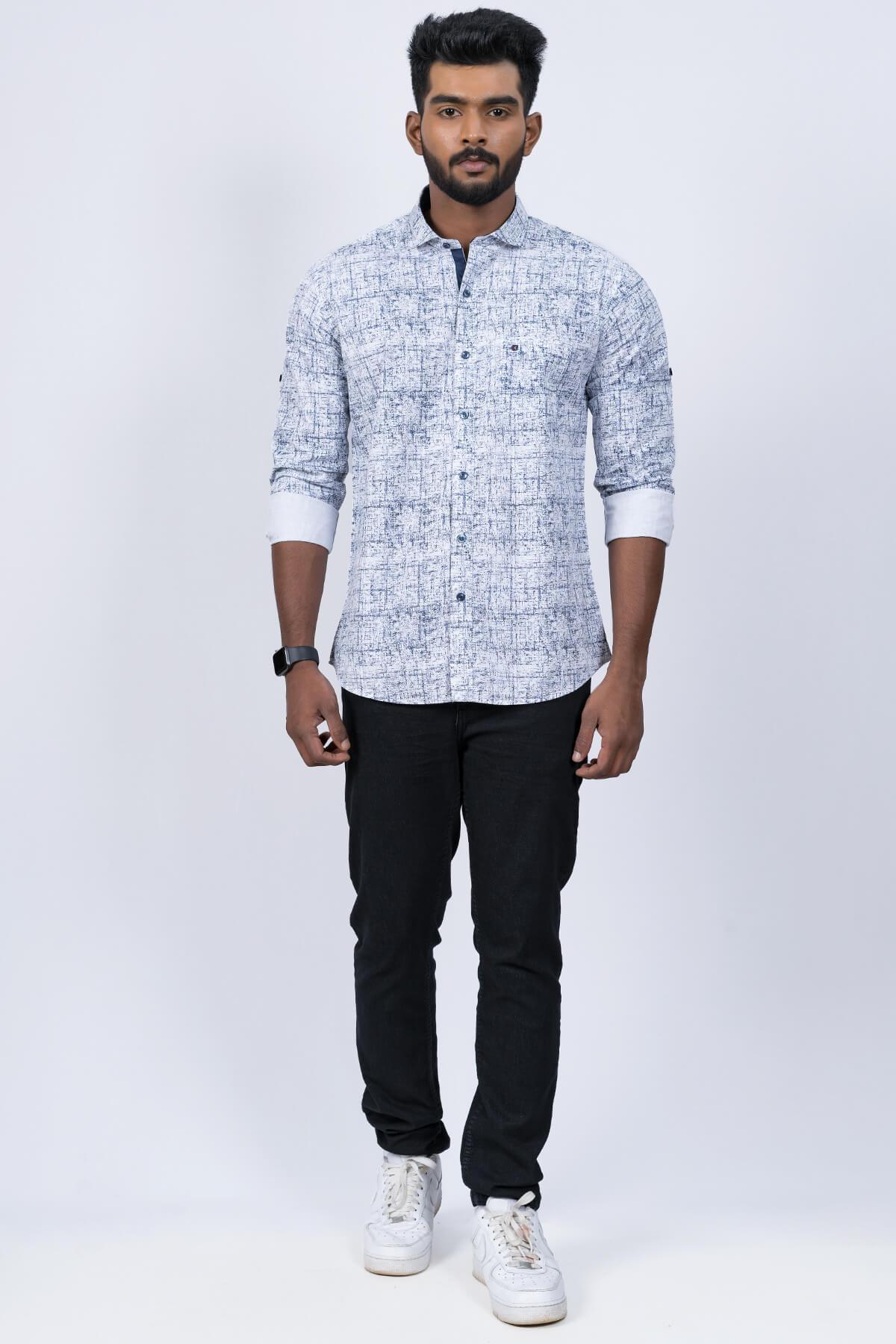 Mens White Cotton Shirt