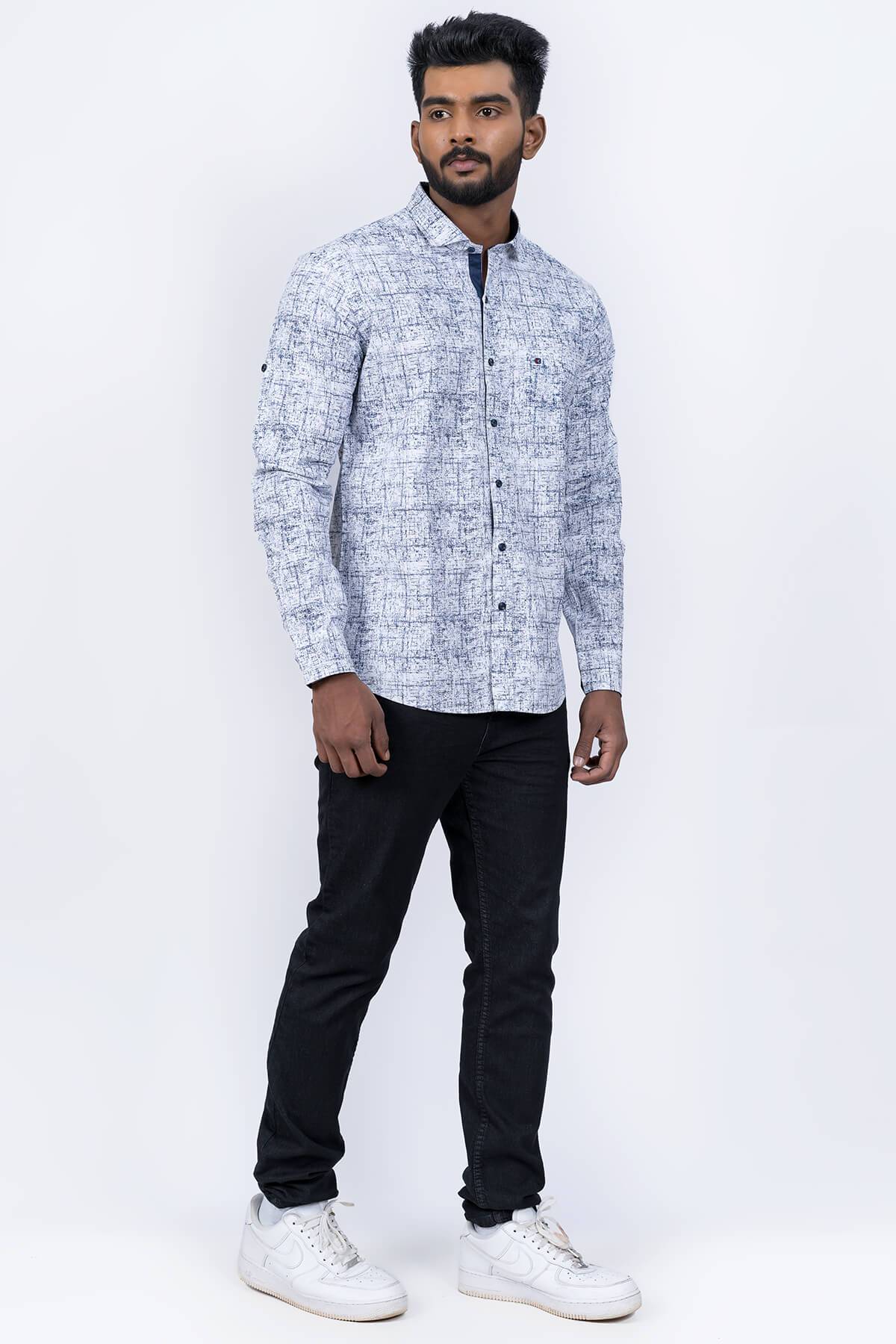 Mens White Cotton Shirt