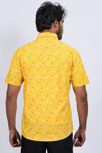 Mens Yellow Cotton Shirt